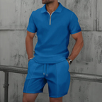 Men's Cotton Co-Ord Set Polo Shirt Shorts