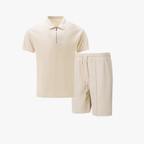 Men's Cotton Co-Ord Set Polo Shirt Shorts