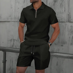 Men's Cotton Co-Ord Set Polo Shirt Shorts