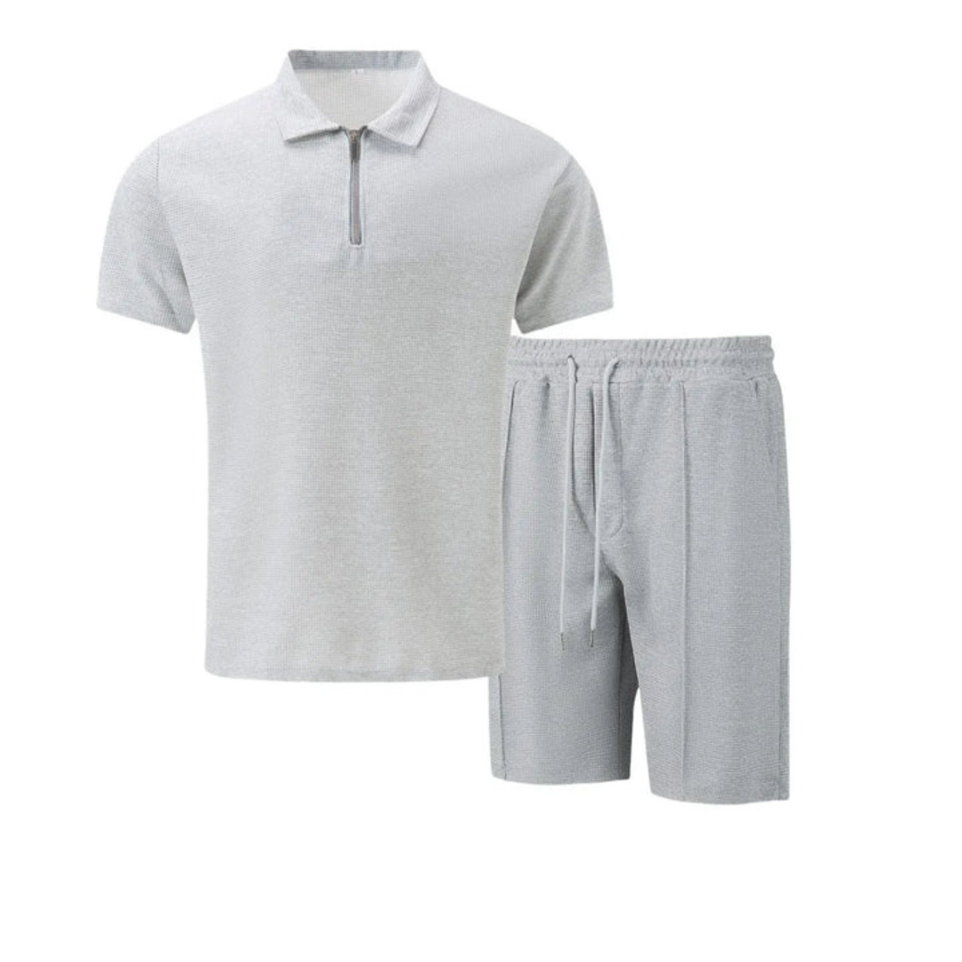 Men's Cotton Co-Ord Set Polo Shirt Shorts