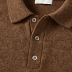 Knit polo collar sweater