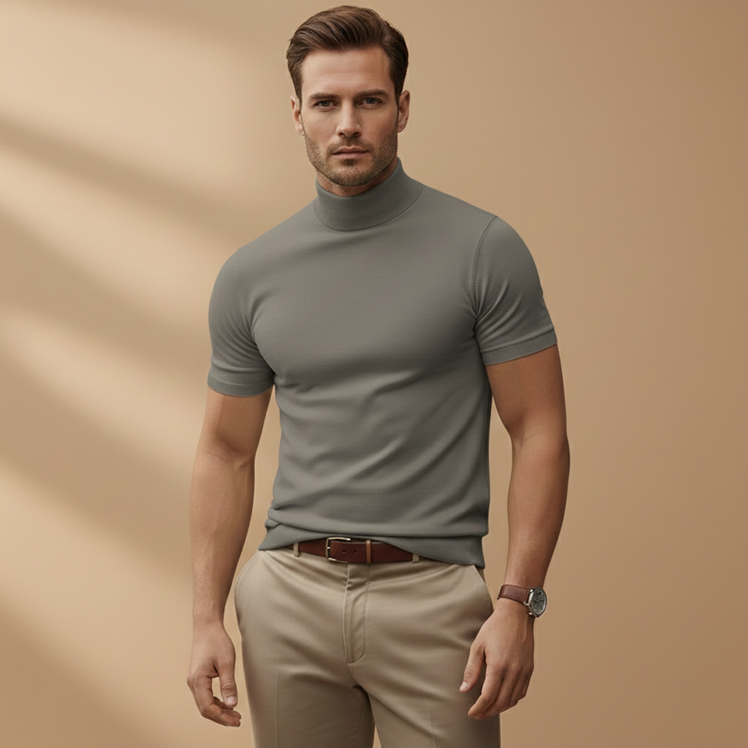 Men's Short-Sleeve Turtleneck T-Shirt