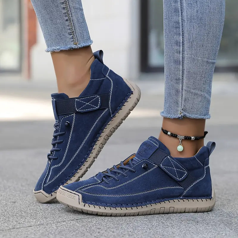 Breathable Leather Sneakers with EVA Sole