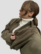 Faux Suede Bomber Jacket