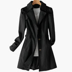 Women's chic tailored trench coat with lapel collar