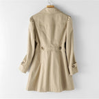 Women's chic tailored trench coat with lapel collar