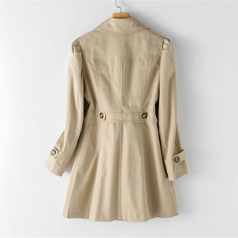Women's chic tailored trench coat with lapel collar