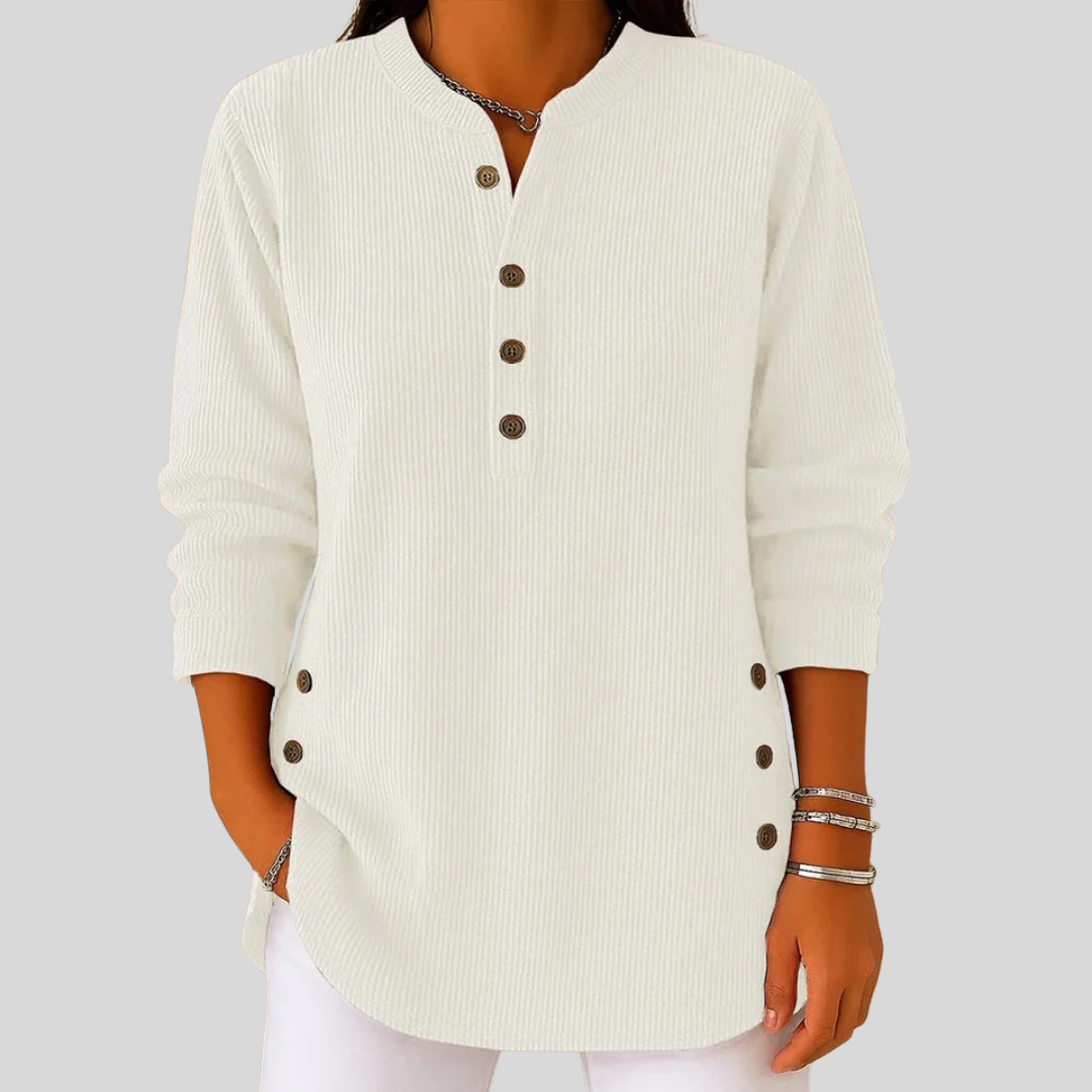 Women's Classic Crew-neck Pullover in Soft Ribbed Fabric