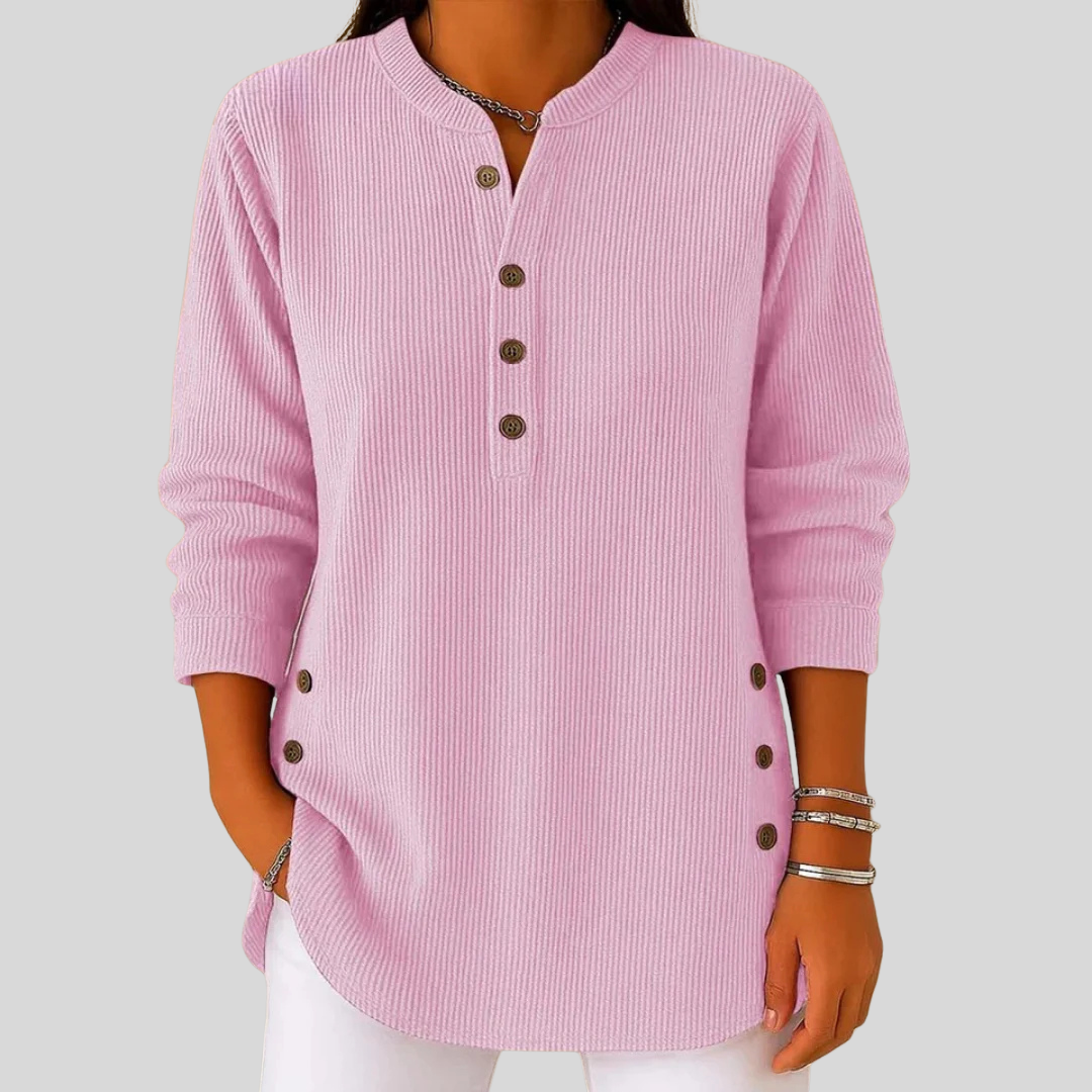 Women's Classic Crew-neck Pullover in Soft Ribbed Fabric