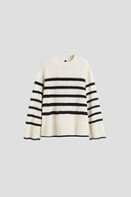 Oversized Striped Knit Sweater for Women
