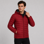 Quilted hooded full-zip jacket