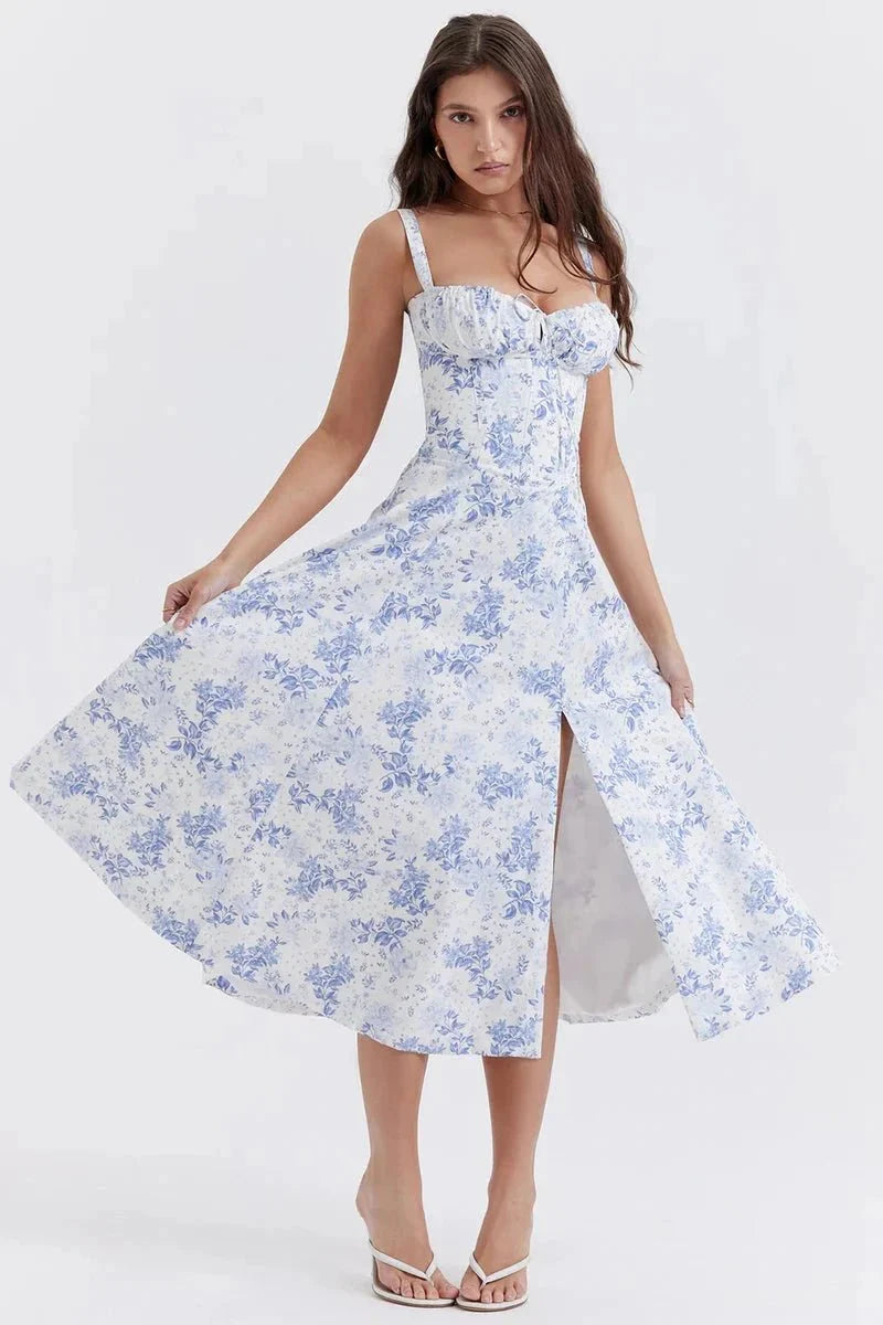 Floral Corset Midi Dress