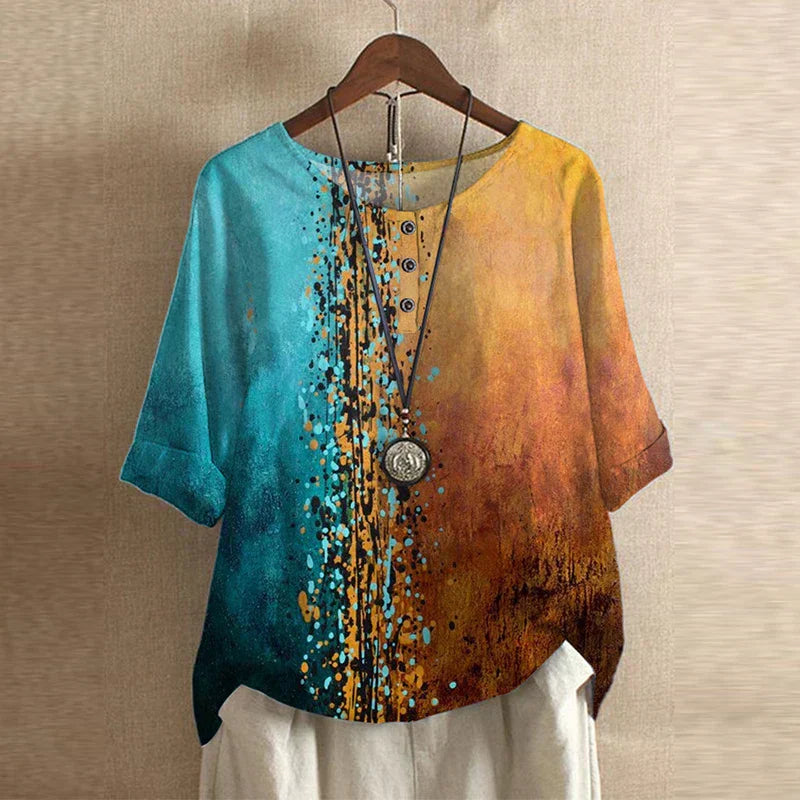 Women's Vintage Floral Print Blouse