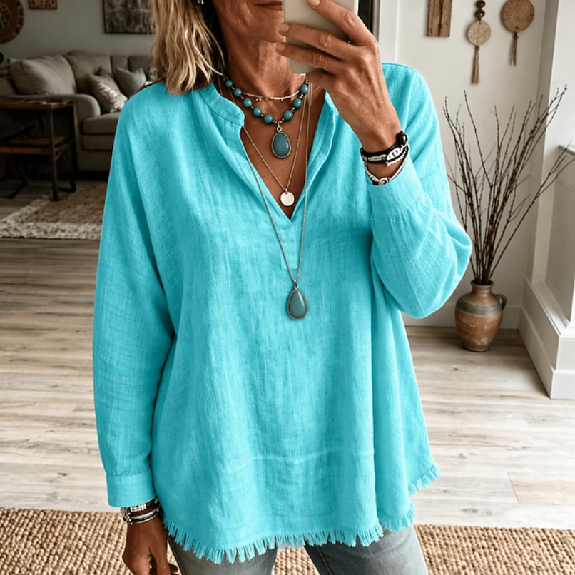 Women's casual V neck tunic top
