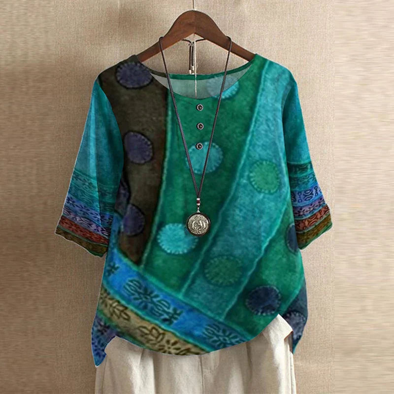 Women's Vintage Floral Print Blouse