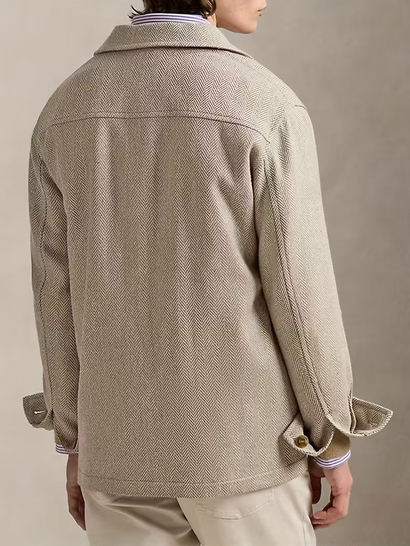 Smart Casual Woolen Jacket with Classic Lapel Collar