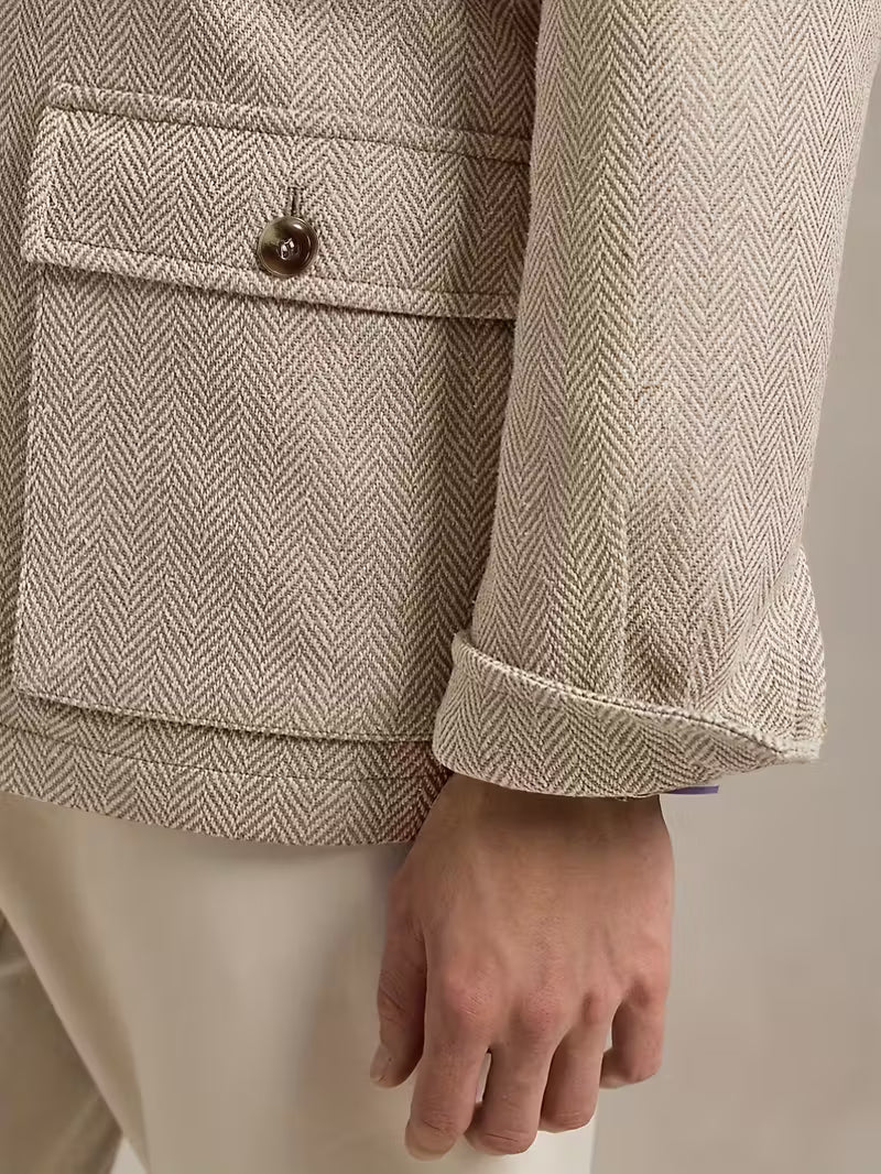 Smart Casual Woolen Jacket with Classic Lapel Collar