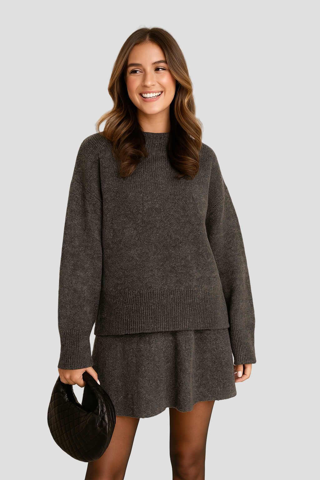 Soft Knitted Sweater and Mini Skirt Set