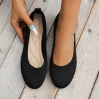 Women's orthopedic knit ballet flats slip on easy on and off in black