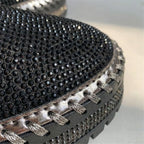 Women's rhinestone embellished slip on platform flats