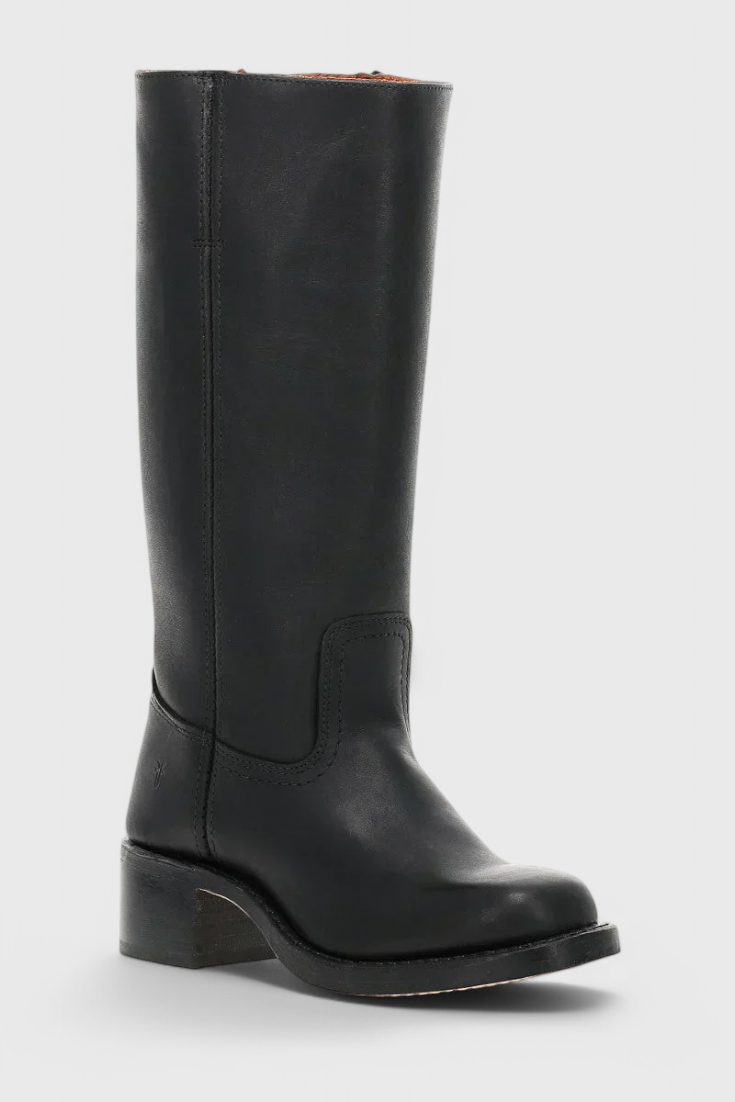 Heeled Leather Knee-High Boots