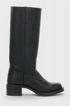 Heeled Leather Knee-High Boots