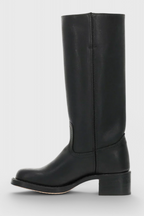 Heeled Leather Knee-High Boots