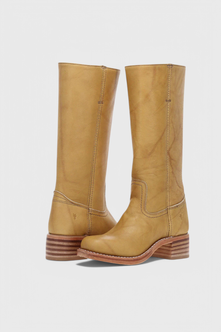 Heeled Leather Knee-High Boots