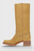 Heeled Leather Knee-High Boots