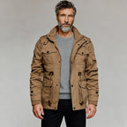 Men's Hooded Winter Jacket with Thick Plush Lining