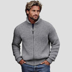 Vintage Sweater Cardigan with Turtleneck for Men