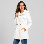 Lightweight hooded cotton blend windbreaker jacket