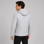 Quilted hooded full-zip jacket
