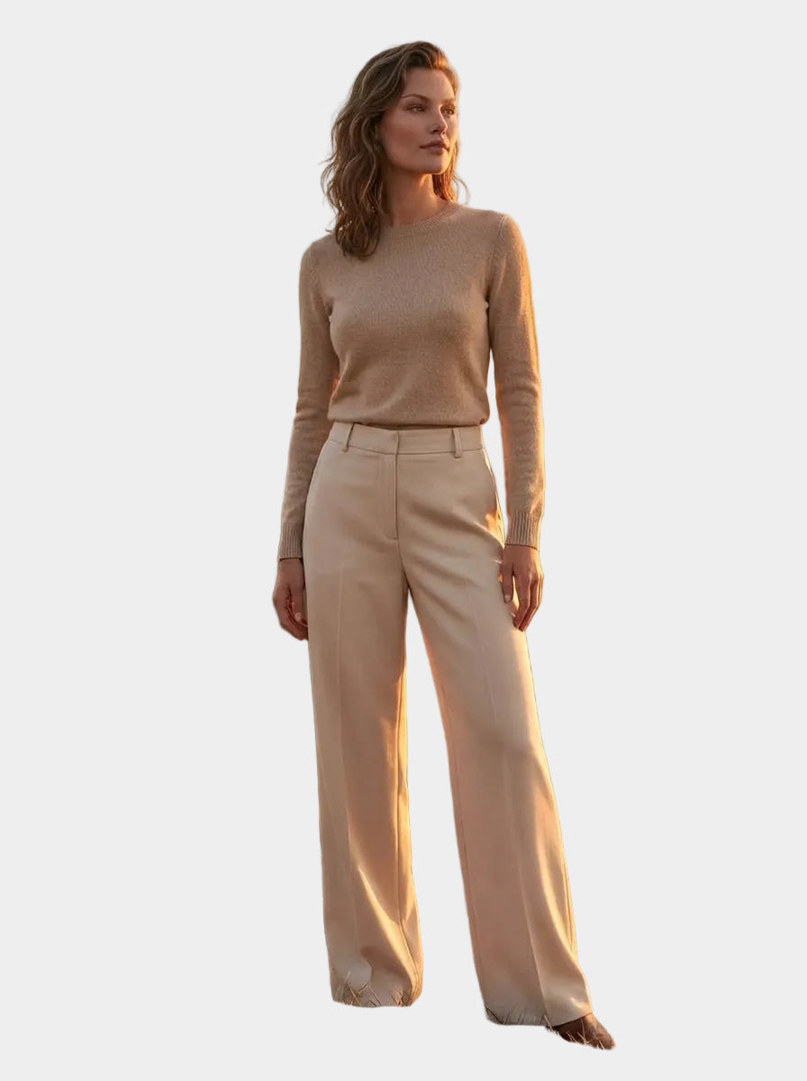 Wide Leg White Trousers