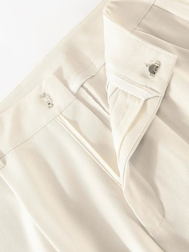 Wide Leg White Trousers