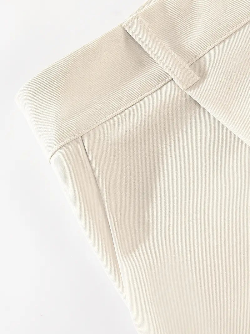 Wide Leg White Trousers