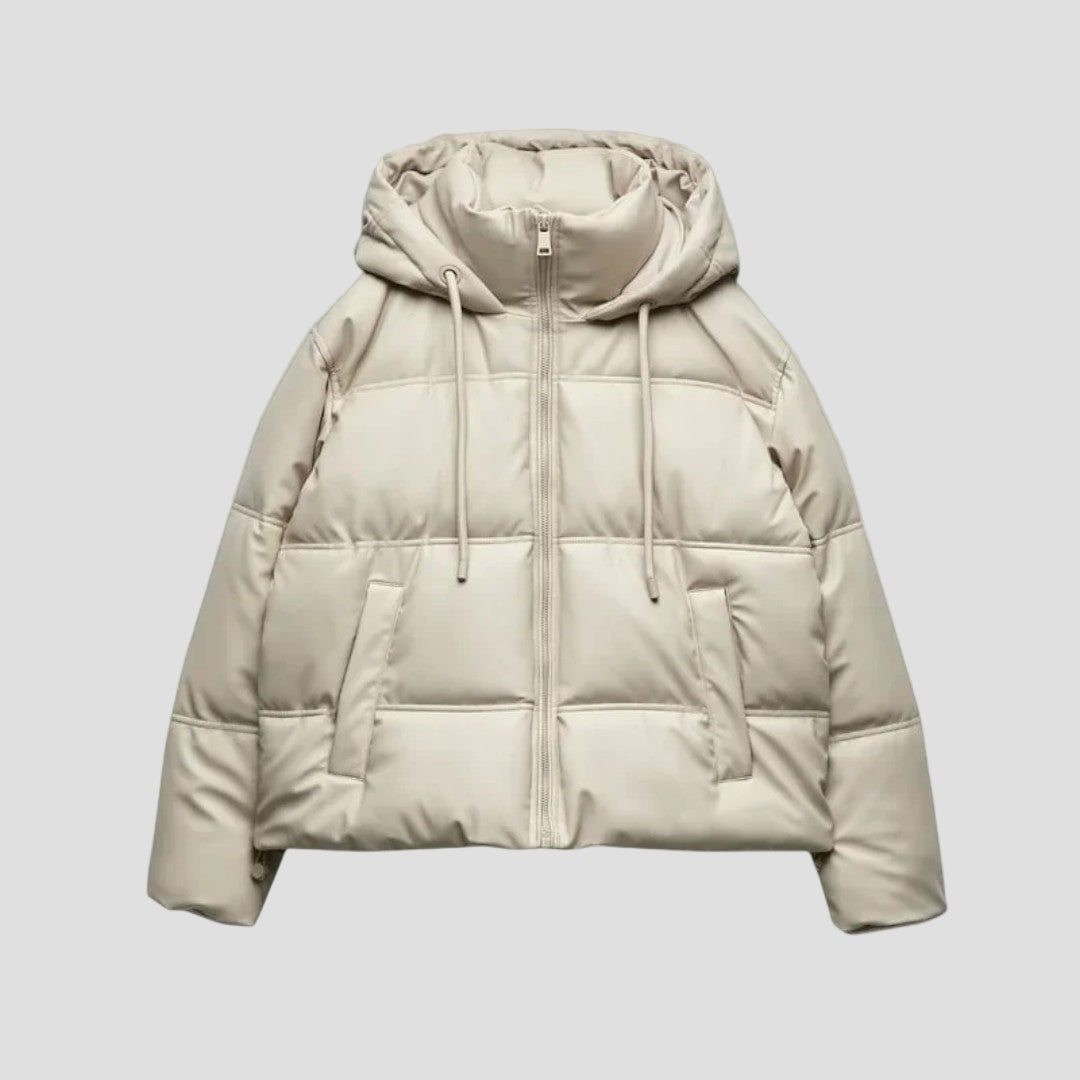 Women's Black Puffer Jacket, Short Padded Winter Coat with Zip-Up Collar, Stylish and Warm Outerwear for Women 5