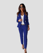 Women's Double-Breasted Blazer & Pants Set