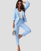 Women's Double-Breasted Blazer & Pants Set