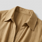 Women's long shirtdress with a belted waist, perfect for summer occasions and formal events, featuring a stylish collar and lightweight fabric. 3