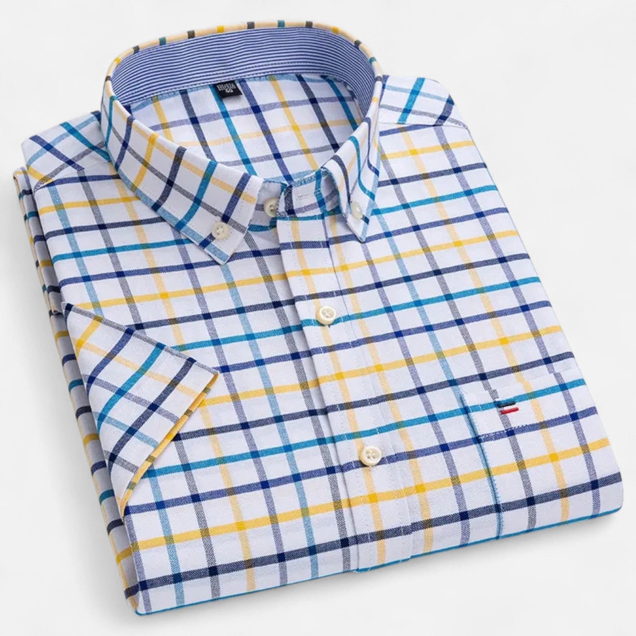 Women's short sleeve oxford shirt in a light and breathable fabric, perfect for casual summer outings, featuring a classic collar and a relaxed fit for comfortable wear 11