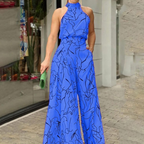 Women's sleeveless jumpsuit featuring an adjustable belt, perfect for casual outings, parties, or formal events. 5