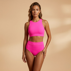 Women's sport bikini set featuring a stylish bustier top, designed for swimming training, offering comfort and support with a sleek, athletic fit. 6
