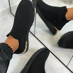 Knit slip-on walking sneakers