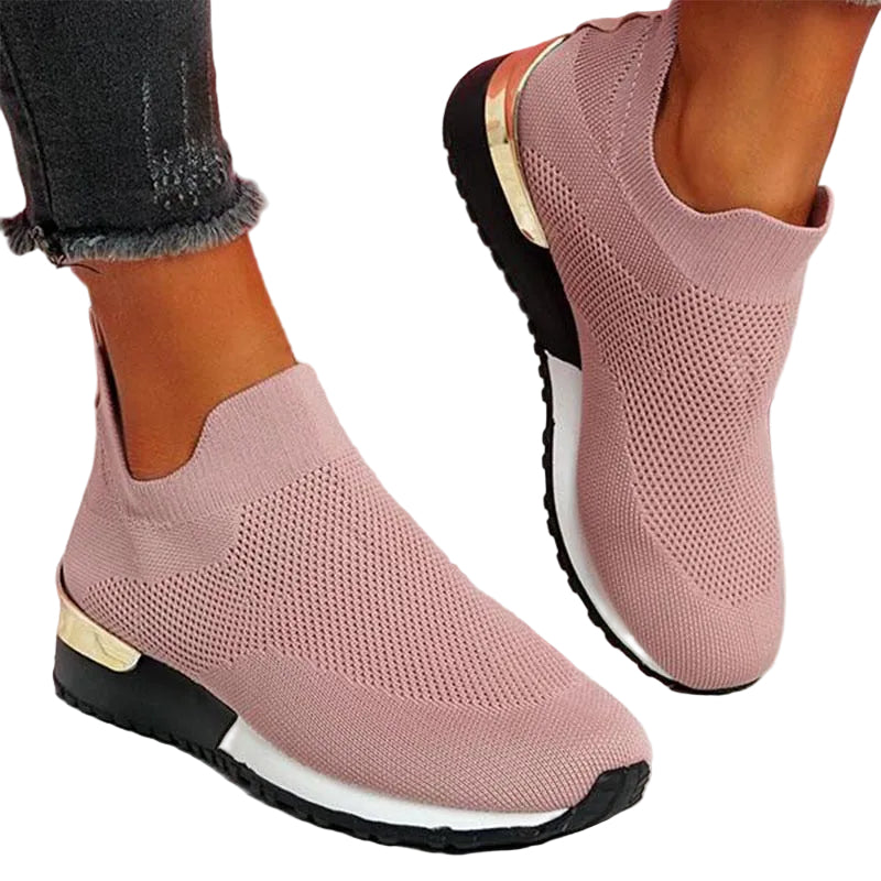 Knit slip-on walking sneakers
