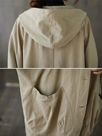Women's long hooded trench coat
