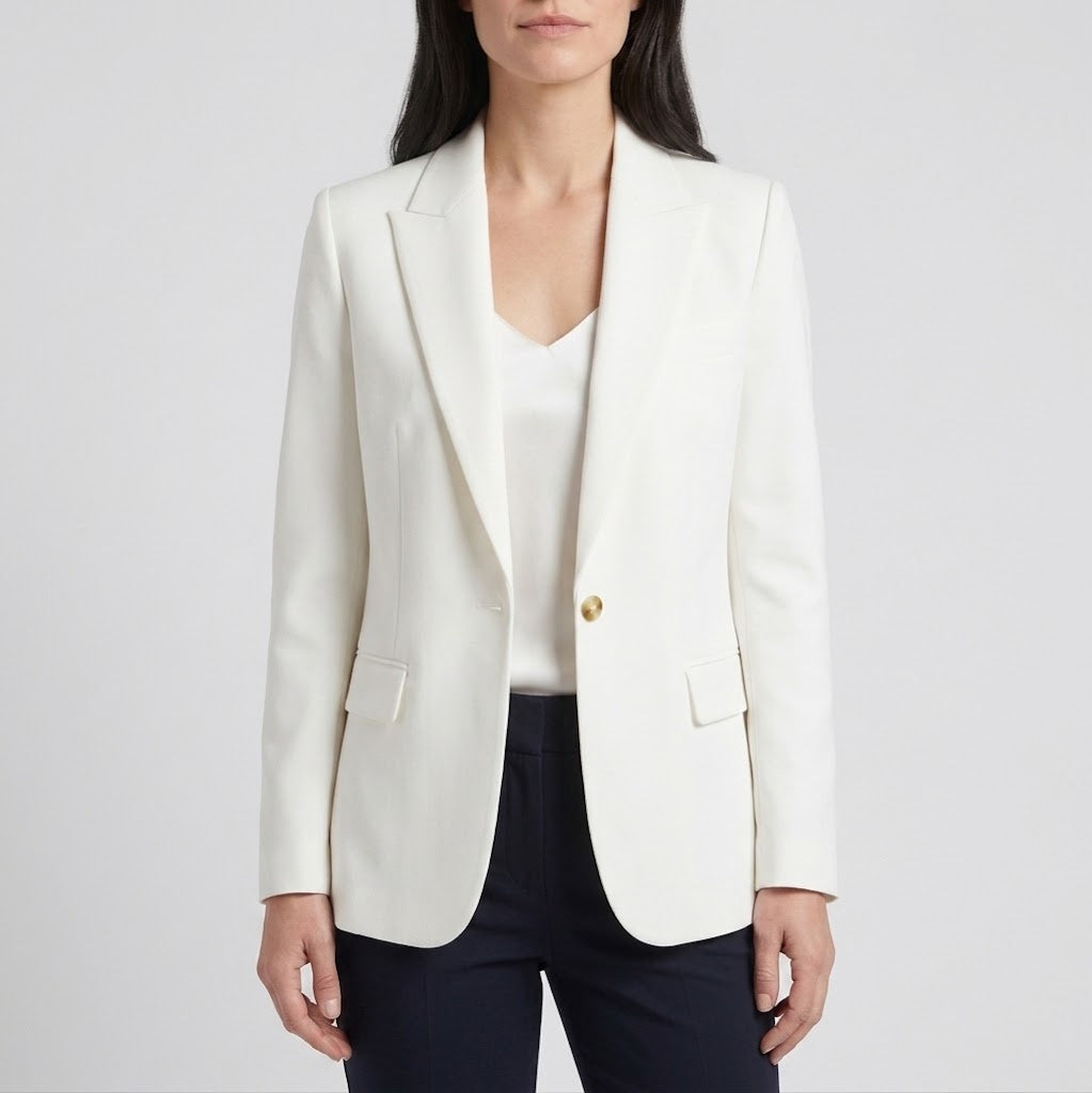 Women's tailored single breasted blazer in white