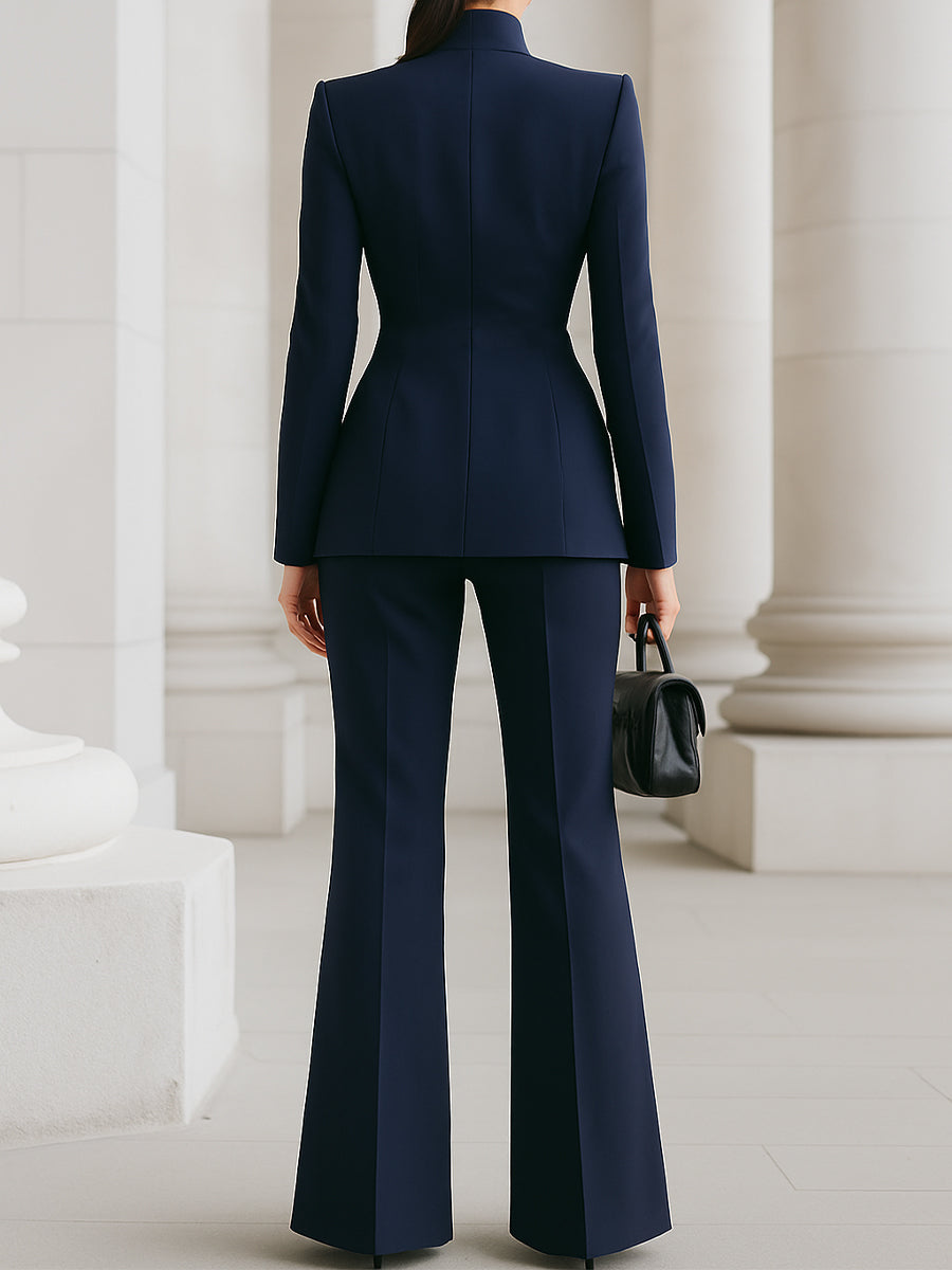 Women's formal tailored blazer and pants suit set