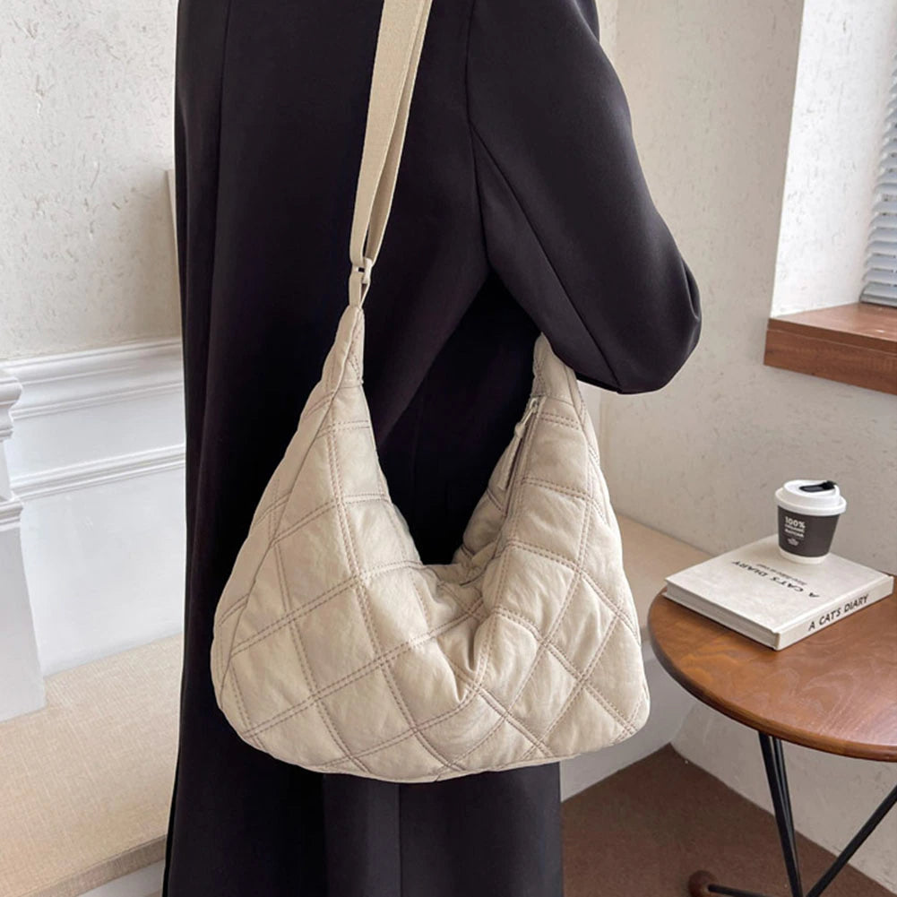 Women's chic quilted puffer shoulder bag