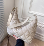 Women's chic quilted puffer shoulder bag